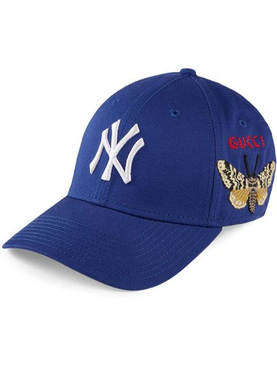 Shop Gucci Baseball Cap With Ny Yankees™ Patch In Blue