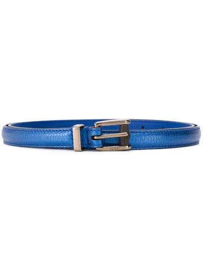Shop Gucci Buckle Belt In Blue