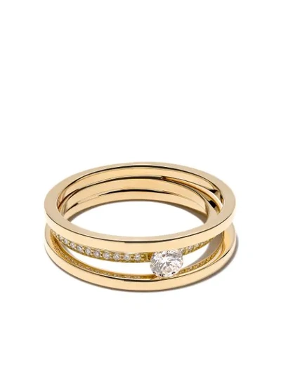 sløjfe newness fryser Georg Jensen 18kt Yellow Gold Halo Brilliant Cut Diamond Solitaire Ring |  ModeSens