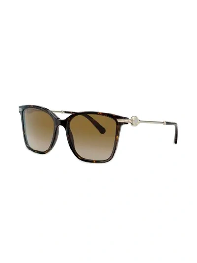 Shop Bulgari Square Frame Sunglasses In Brown