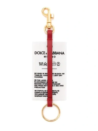 Shop Dolce & Gabbana Logo Keyring In White