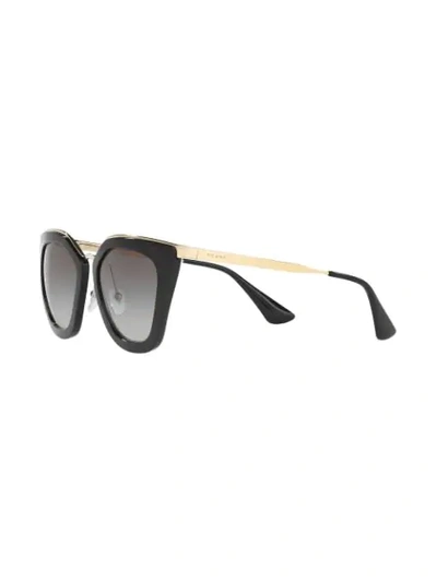 Shop Prada Cat Eye Frame Sunglasses In Black