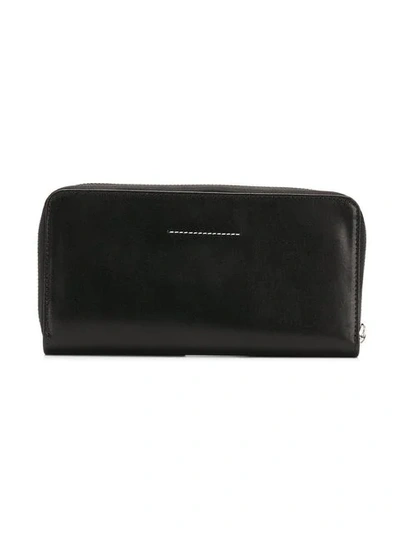 Shop Mm6 Maison Margiela Zip Around Wallet - Black