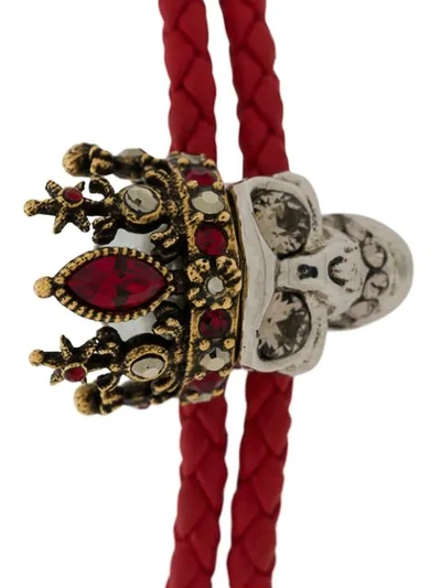 Shop Alexander Mcqueen Skull Charm Bracelet In Red