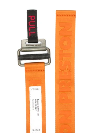 Shop Heron Preston Pull Belt In Orange