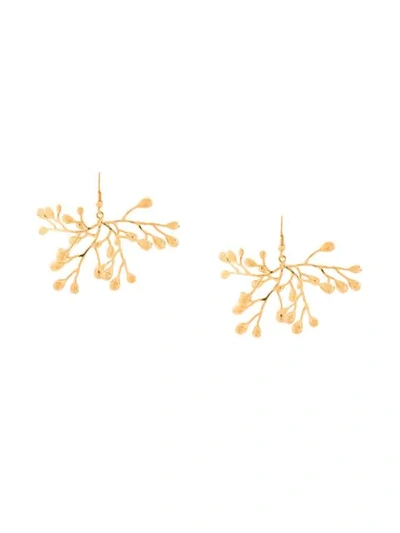 Shop Atu Body Couture Plant Earrings In Gold
