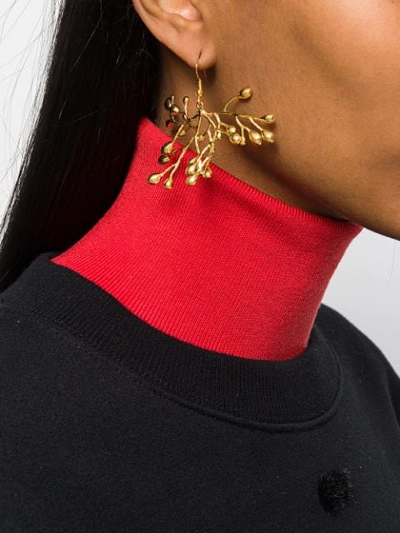 Shop Atu Body Couture Plant Earrings In Gold