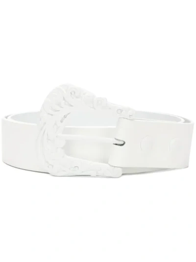 Shop Maison Margiela Buckle Belt In White