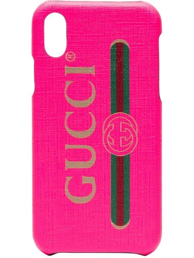 Shop Gucci Fluorescent Pink Pvc Iphone X/xs Case