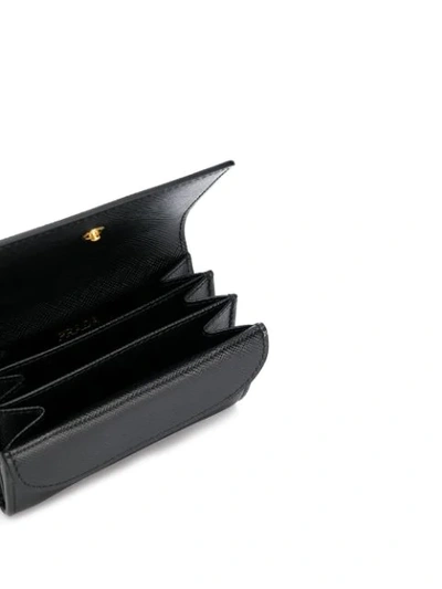 Shop Prada Small Saffiano Leather Portfolio Style Wallet In F0002 Nero