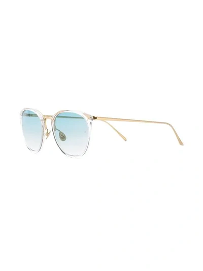 Shop Linda Farrow Wayfarer Sunglasses In Gold
