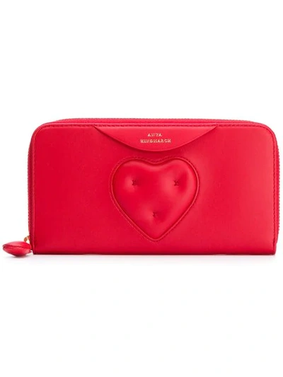 Shop Anya Hindmarch Large Chubby Heart Zip In Red