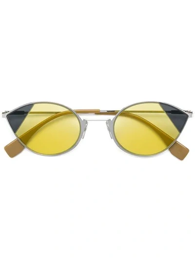 Shop Fendi Cat-eye Tinted Sunglasses In Silver