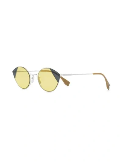 FENDI EYEWEAR CAT-EYE TINTED SUNGLASSES - 银色