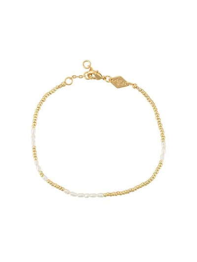 Shop Anni Lu 'asym' Pearl Bracelet In Gold