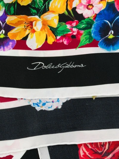 Shop Dolce & Gabbana Floral Print Scarf In Black