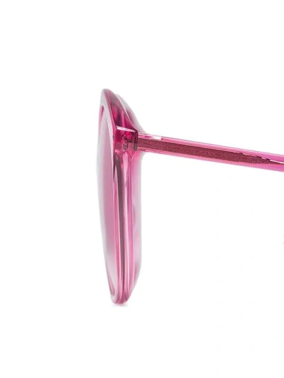 Shop Gucci Fuchsia Pink Specialized Fit Round Frame Sunglasses