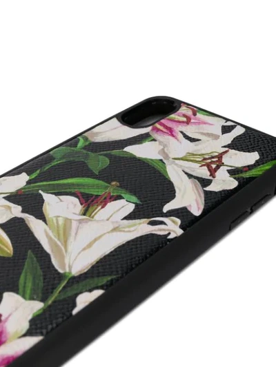 Shop Dolce & Gabbana Lily Print Iphone Xs Max Case In Black