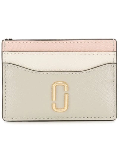 Shop Marc Jacobs Snapshot Logo Plaque Card Case In Grey