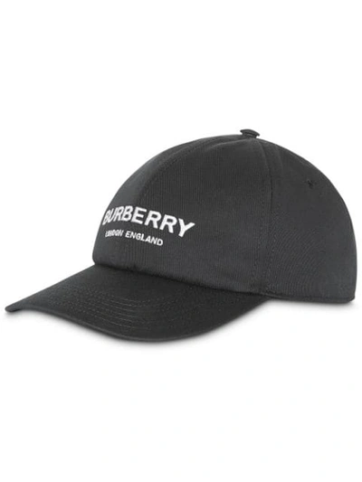 Shop Burberry Baseballkappe Mit Logo-stickerei In Black