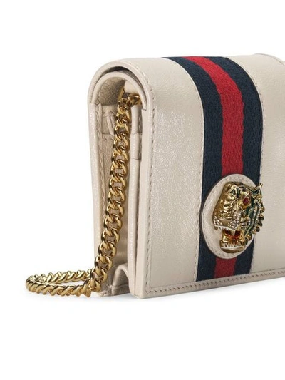 Shop Gucci Rajah Chain Card Case In White