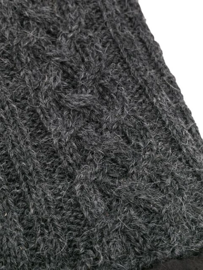 Shop Agnelle Cable Knit Fingerless Gloves - Grey