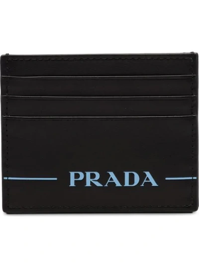 Shop Prada Branded Cardholder In Black