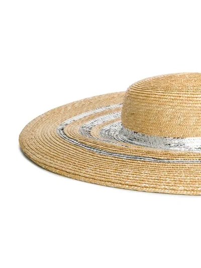 Shop Maison Michel Bianca Capeline Hat In Neutrals