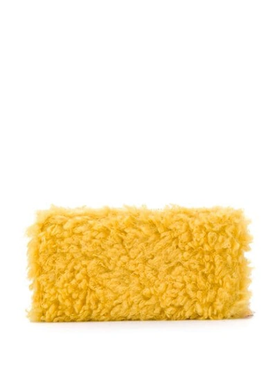 MM6 MAISON MARGIELA FAUX-SHEARLING WALLET - 黄色