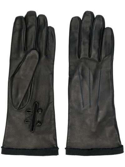 Shop Lanvin Leather Gloves In A1810 Black