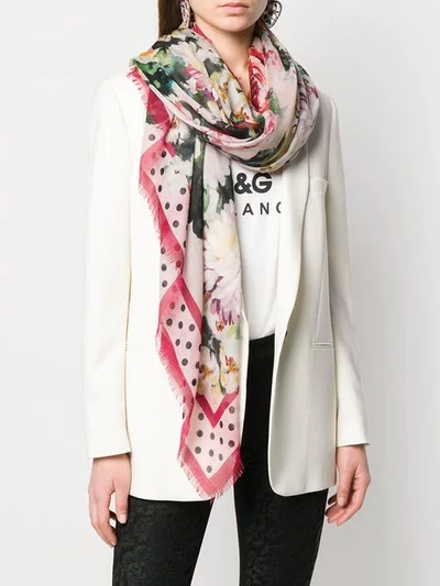 Shop Dolce & Gabbana Mixed Print Scarf In Black