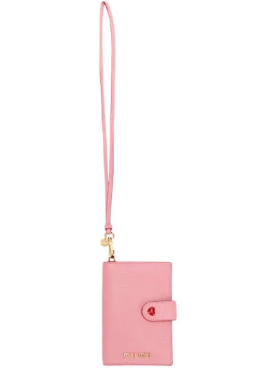 Shop Miu Miu 'madras Love' Portemonnaie In Pink