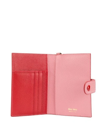 Shop Miu Miu 'madras Love' Portemonnaie In Pink