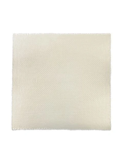 Shop Gucci Silk Wool Gg Jacquard Shawl In White