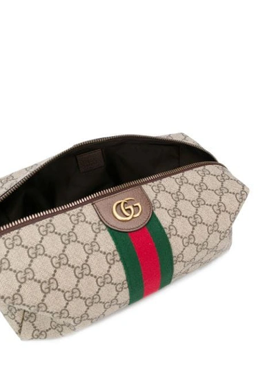 Shop Gucci Ophidia Gg Toiletry Case In Brown