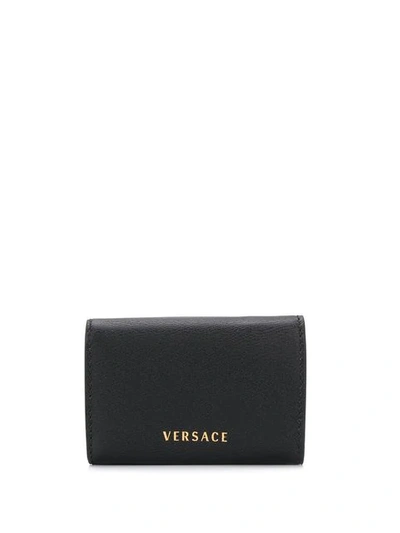 Shop Versace Medusa Leather Wallet In Black