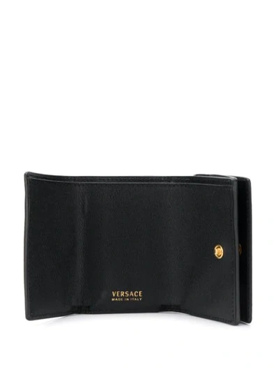 Shop Versace Medusa Leather Wallet In Black
