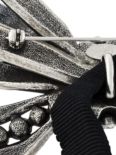 Shop Lanvin Bow Design Brooch In Metallic