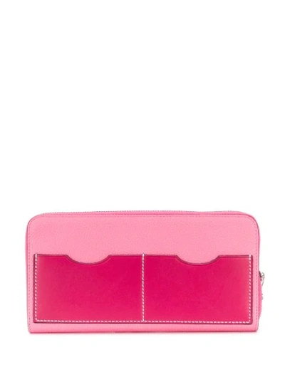 Shop Loewe Embossed Logo Zip Around Wallet - Pink