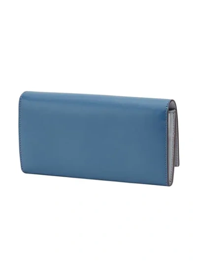 Shop Fendi Peekaboo Continental Wallet In Blue