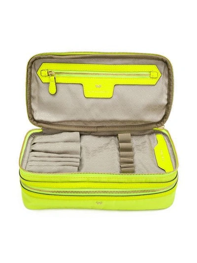 Shop Anya Hindmarch Zipped Make-up Bag In Yellow