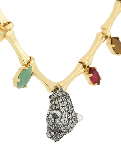 Shop Iosselliani Puro Cheetah Necklace In Gold