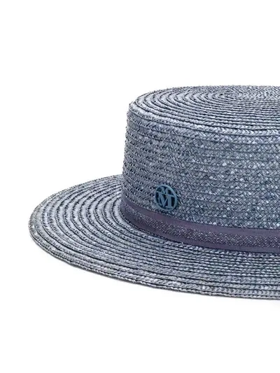 Shop Maison Michel Kiki Canotier Hat In Blue