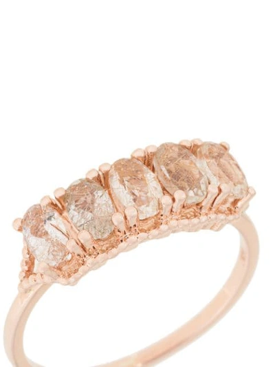 Shop Natalie Marie Dotted Oval Stone Wrap Ring In Neutrals