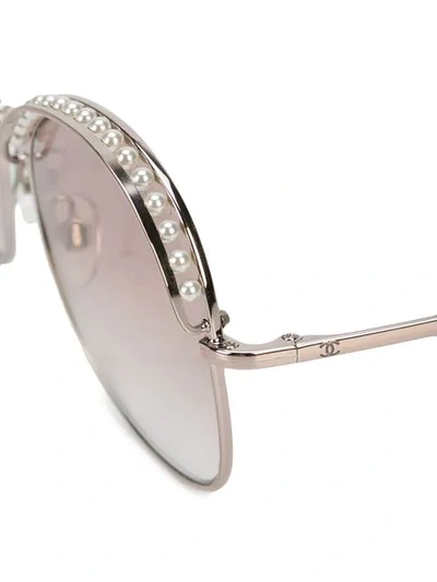 Pre-owned Chanel Oversized Sunglasses In Silver