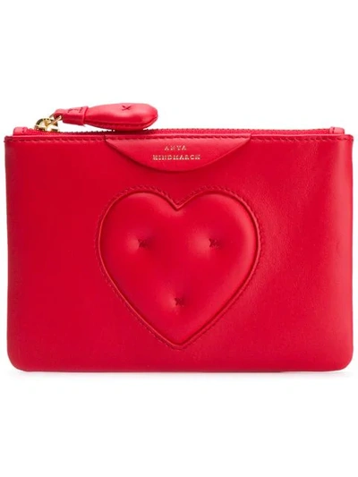 Shop Anya Hindmarch Chubby Heart Zipped Card Case In Red