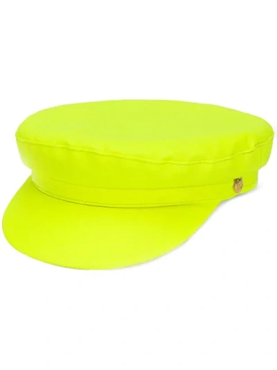 Shop Manokhi Neon Biker Hat In Yellow