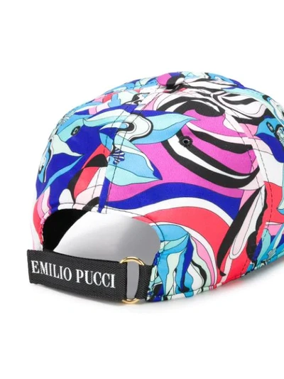 Shop Emilio Pucci Merida Print Cap In Blue