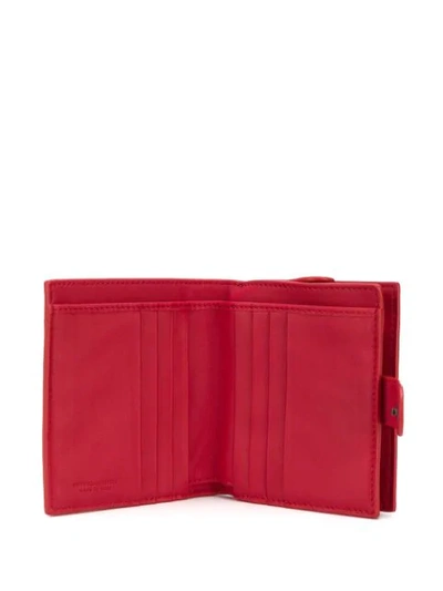 Shop Bottega Veneta Intrecciato Weave Mini Wallet In Red