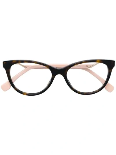 Shop Fendi Eyewear Cat-eyed Glasses - Brown